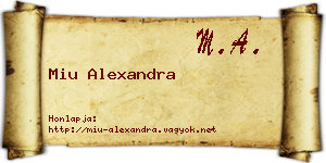 Miu Alexandra névjegykártya
